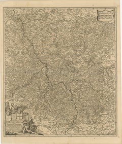 Antique Map of the Niederrhein region, Germany