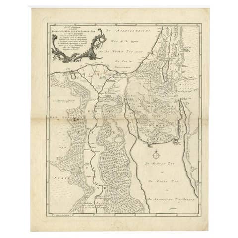 Antique Map of The Nile, Egypt and the Red Sea by Bachiene, 1765