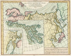 Antique Map of the North and East Coast of Asia by Vaugondy, circa 1750