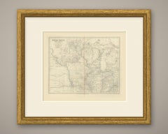 Antique Map of the North Central United States and Lake Michigan, circa 1860