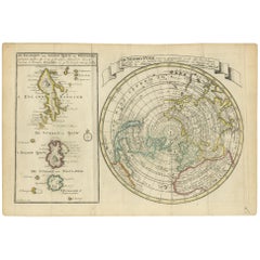 Antique Map of the North Pole & Sangihe Archipelago by Keizer & de Lat, 1788