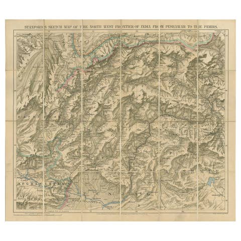 Antique Map of the North-West Frontier by Stanford, 1895