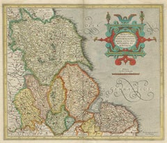 Antique Map of the Northeast of England by Mercator 'circa 1620'