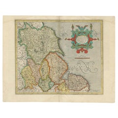 Antique Map of the Northeast of England by Mercator 'circa 1620'