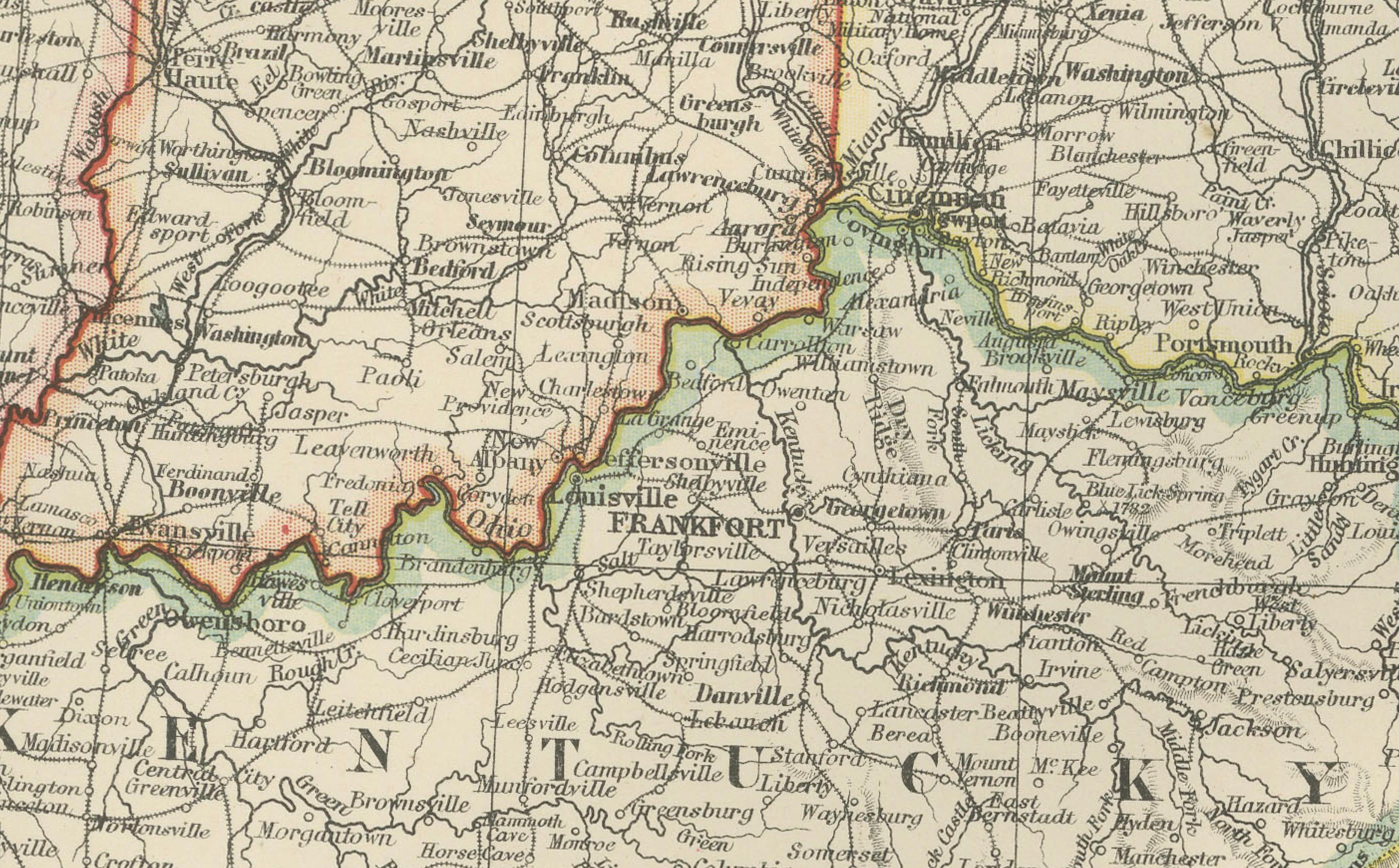 Antike Karte des Nordostens der USA - Lebendiges kartografisches Detail von 1903 im Angebot 1