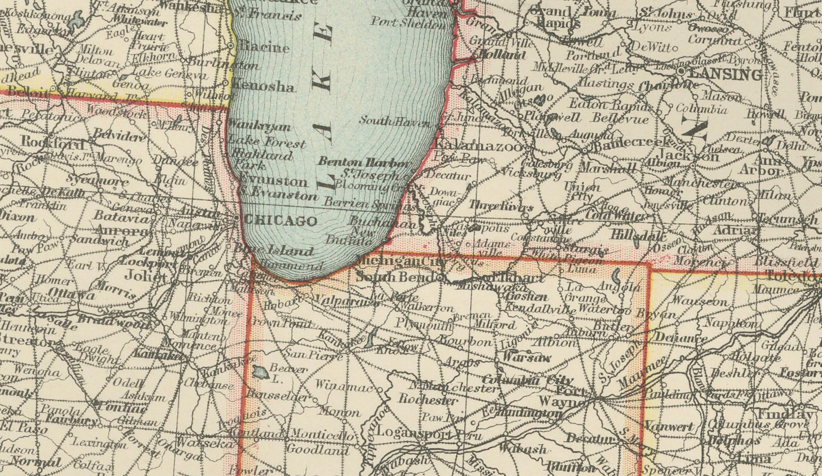 Antike Karte des Nordostens der USA - Lebendiges kartografisches Detail von 1903 im Angebot 2