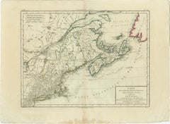 Antique Map of the Northeastern United States and Canada by Tardieu, 1802