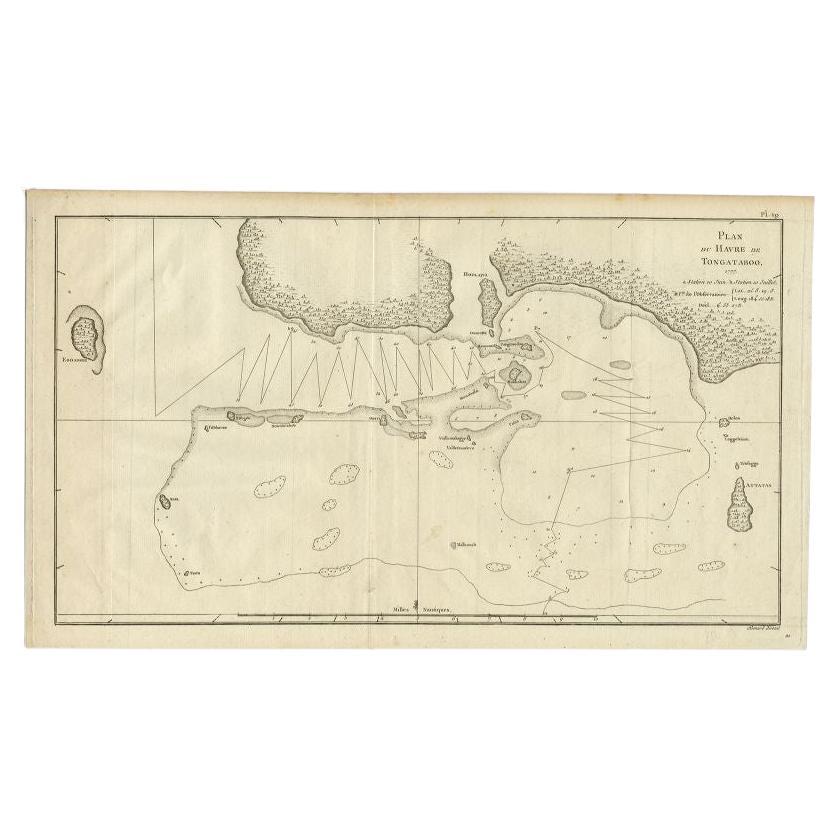 Antique Map of the Northern Coast of Tongatapu by Benard, c.1785 For Sale