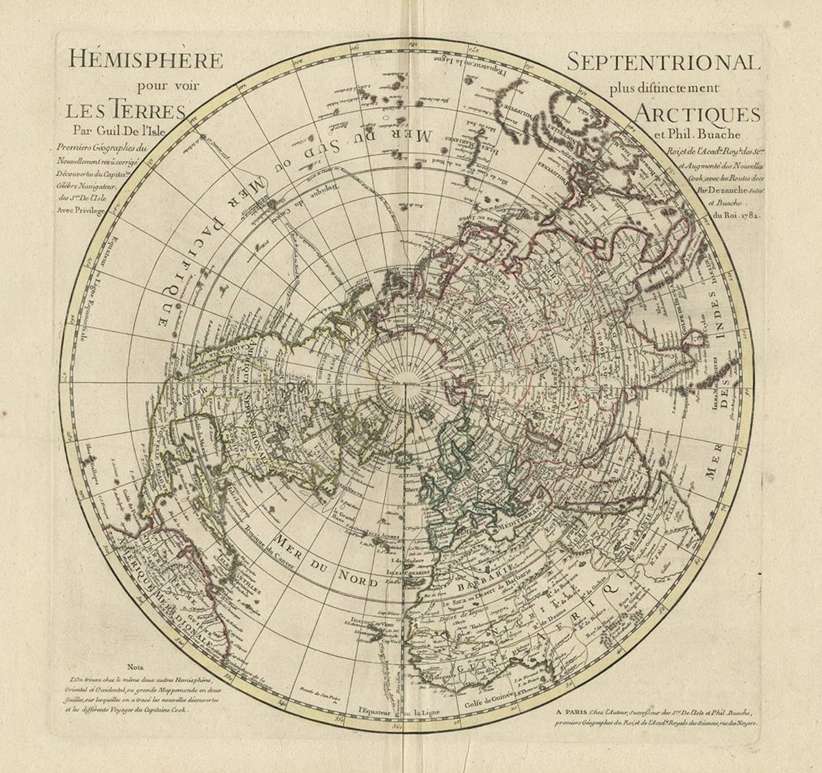Antique Map of the Northern Hemisphere, 1782