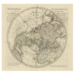 Carte ancienne de l'hémisphère nord, 1782