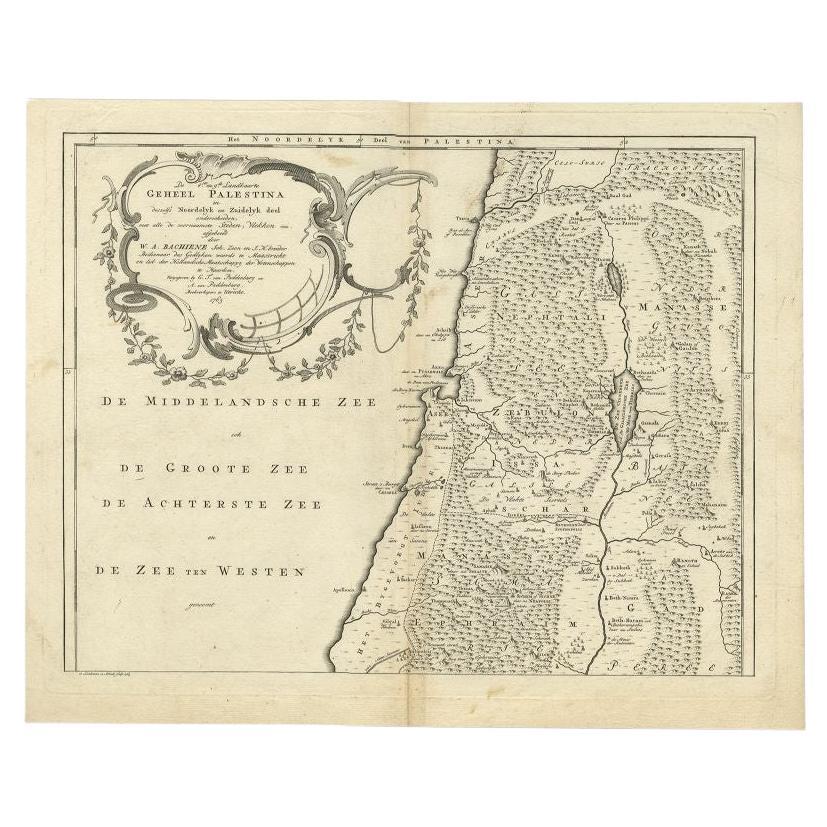 Antique Map of the Northern Part of Biblical Palestine by Lindeman, c.1763 For Sale