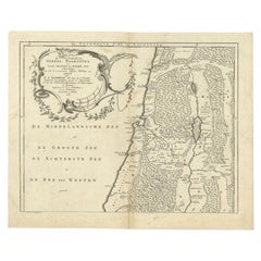 Antike Karte des nördlichen Teils biblischer Palästina von Lindeman, um 1763