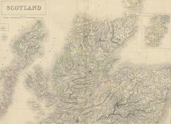 Antique Map of the Northern Part of Scotland by Black '1854'