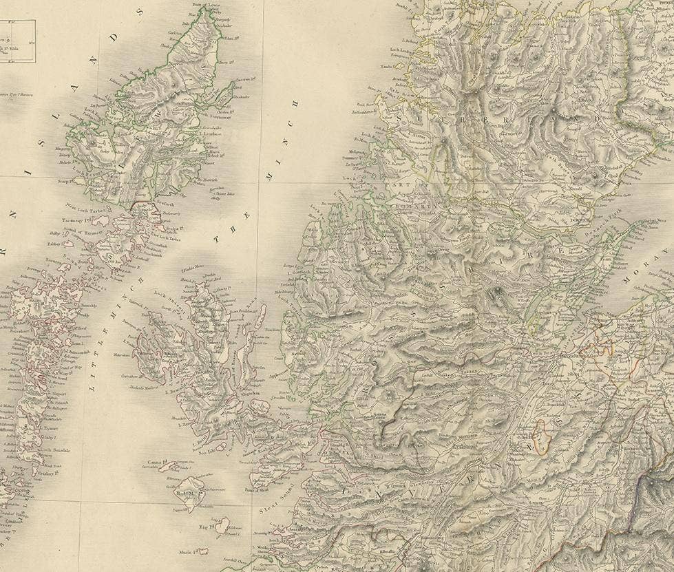Antique Map of the Northern Part of Scotland by Black '1854'