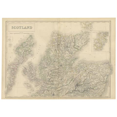 Antique Map of the Northern Part of Scotland by Black '1854'
