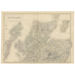 Antique Map of the Northern Part of Scotland by Black '1854'