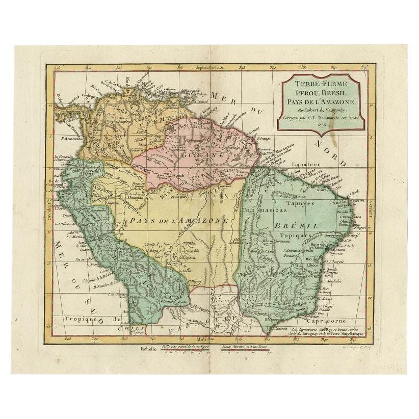 Antique Map of the Northern Part of South America by Delamarche, 1806