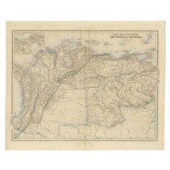 Carte ancienne de la partie nord de l'Amérique du Sud par Fullarton, 1855