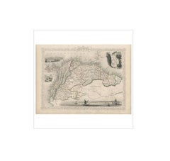 Antique Map of the Northern Part of South America by J. Tallis, circa 1851