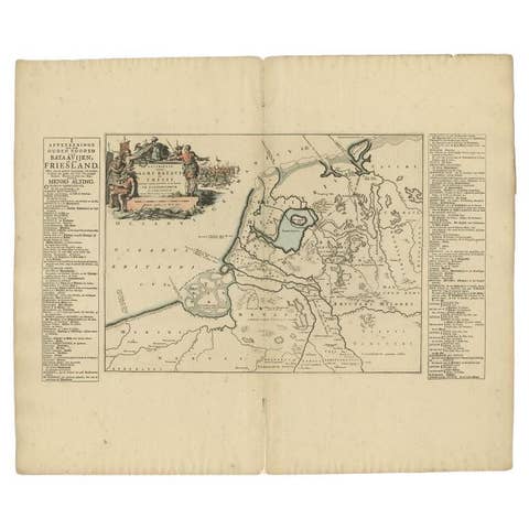 Antique Map of the Old Land of Batavia and FriesLand by Halma, 1718