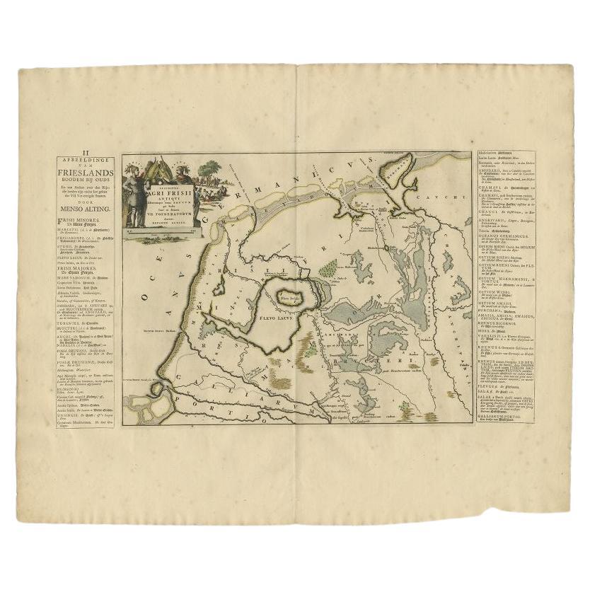 Antique Map of the Old Lands of FriesLand by Halma, 1718 For Sale