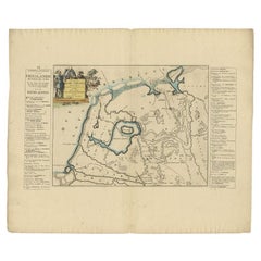 Mapa antiguo de las Antiguas Tierras de Frisia por Halma, 1718