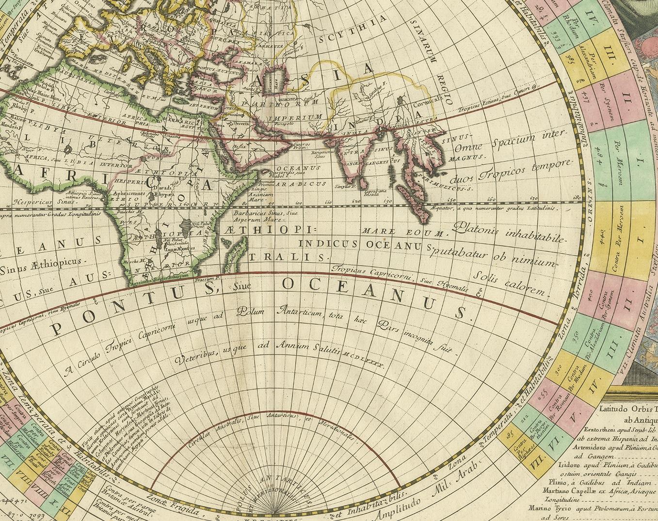 17th Century Antique Map of the Old World by Coronelli, circa 1690