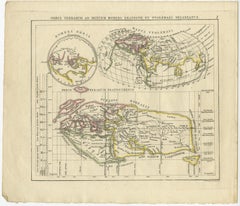 Antique Map of the Old World Projection, Entitled Orbis Terrarum Ad Mentem, 1825