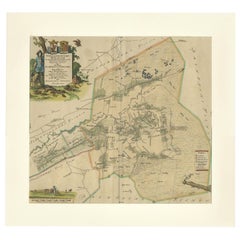 Carta antica della città di Ooststellingwerf in Frisia di Halma, 1718