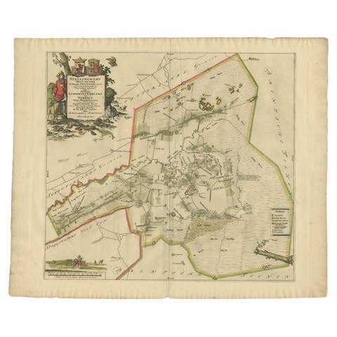 Antique Map of the Ooststellingwerf Township Friesland by Halma, 1718