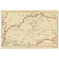 Antike Karte der Orange River Colony in Südafrika, 1901