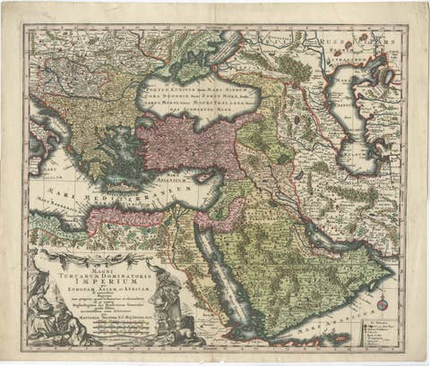 Antique Map of the Ottoman Empire by Matthäus Seutter, c. 1740