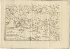 Antique Map of the Ottoman Empire, Turkey, Balkans & Middle East, Bonne, c.1780