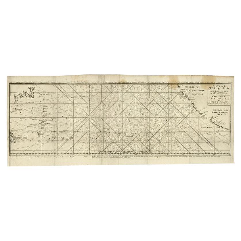 Antike Karte des Pazifischen Ozeans von Anson, 1765 im Angebot
