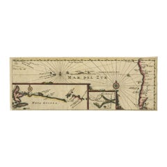 Carte ancienne de l'océan Pacifique par Renneville, 1725