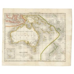 Antique Map of the Pacific Ocean by Rienzi, 1836