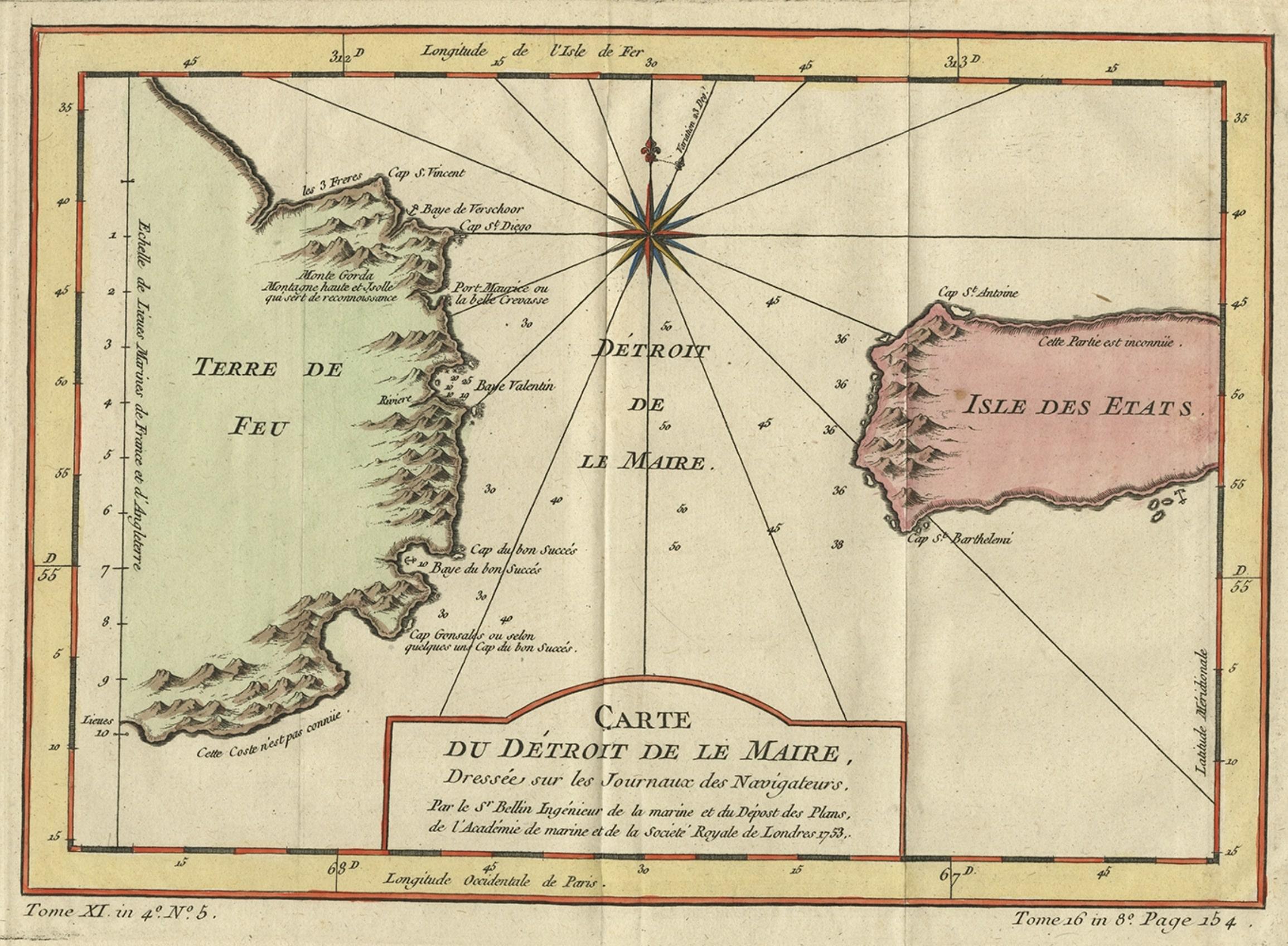 Paper Antique Map of the Passage Between the Atlantic and Pacific Oceans, circa 1753 For Sale