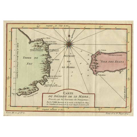 Antique Map of the Passage Between the Atlantic and Pacific Oceans, circa 1753