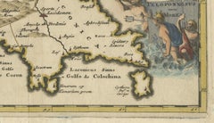 Antique Map of the Peloponnese – Peloponnesus, Morea, by Cluver, ca.1697