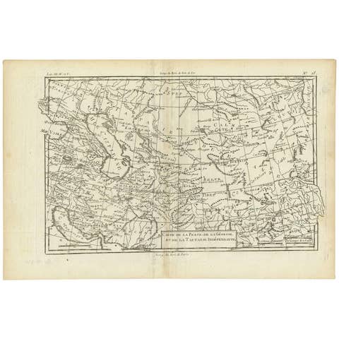 Antique Map of the Persian Gulf and Caspian Sea Region by R. Bonne, 1780