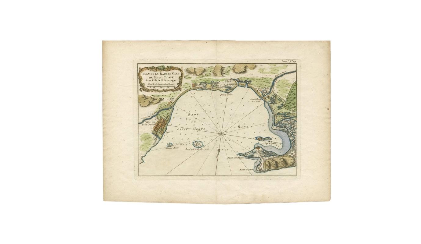 Antique Map of the Petit-Goave Region of Haiti by J.N. Bellin, 1764 In Good Condition In Langweer, NL