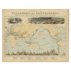 Used Map of the Phenomena of Volcanoes and Earthquakes by Reynolds, 1852