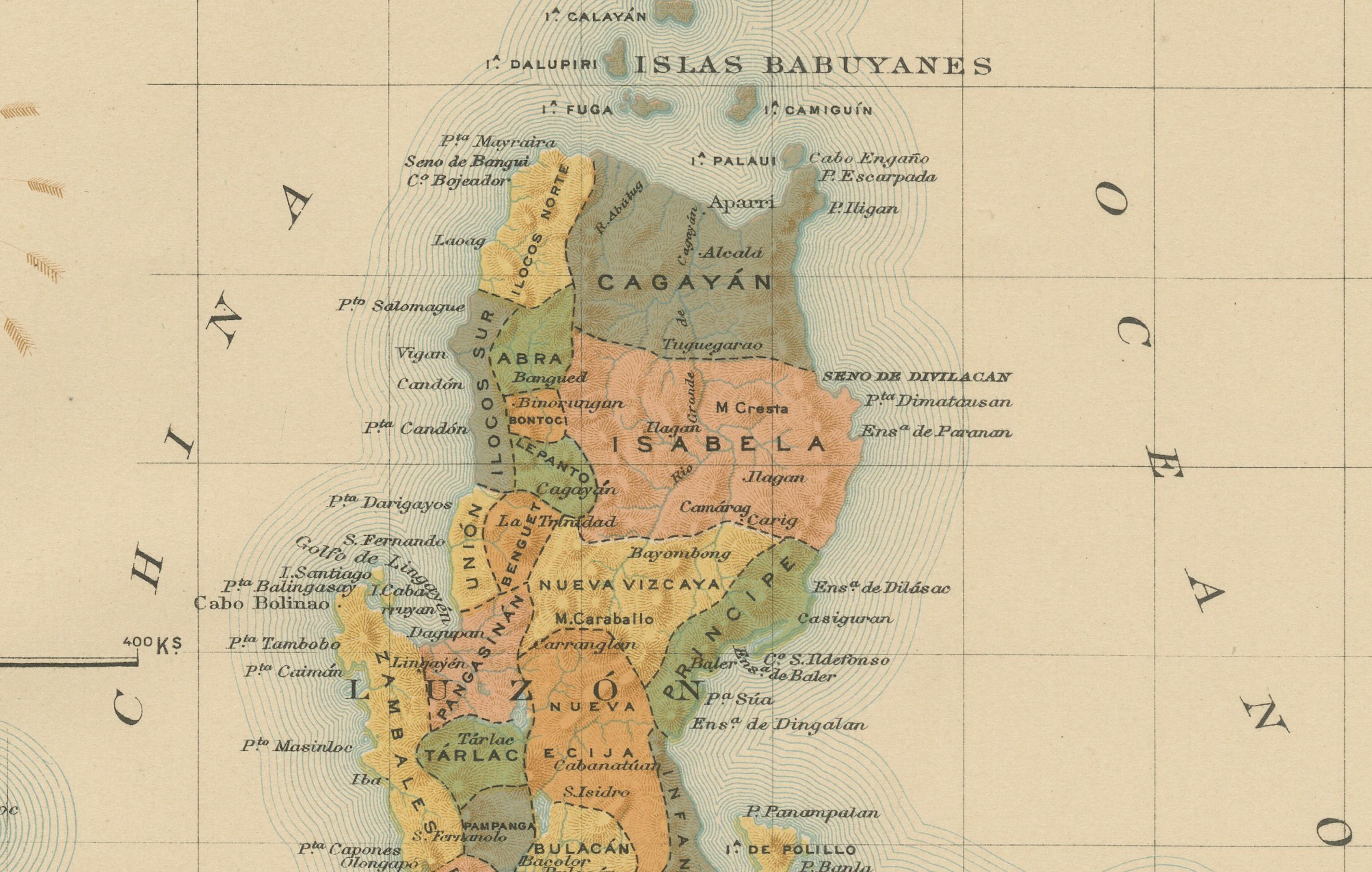 Carte ancienne des îles Philippines - Observatorio de Manila, 1899 Bon état - En vente à Langweer, NL