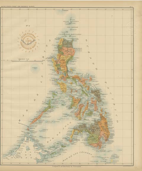 Antique Map of the Philippine Islands – Observatorio de Manila, 1899