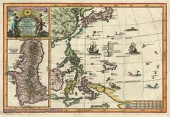 Antique Map of the Philippines and Guam by Scherer, circa 1702