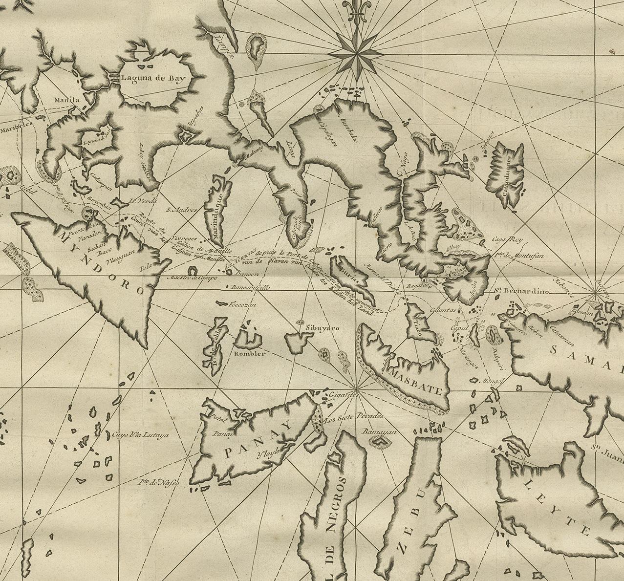Carte ancienne des Philippines par Anson (1749) Bon état - En vente à Langweer, NL