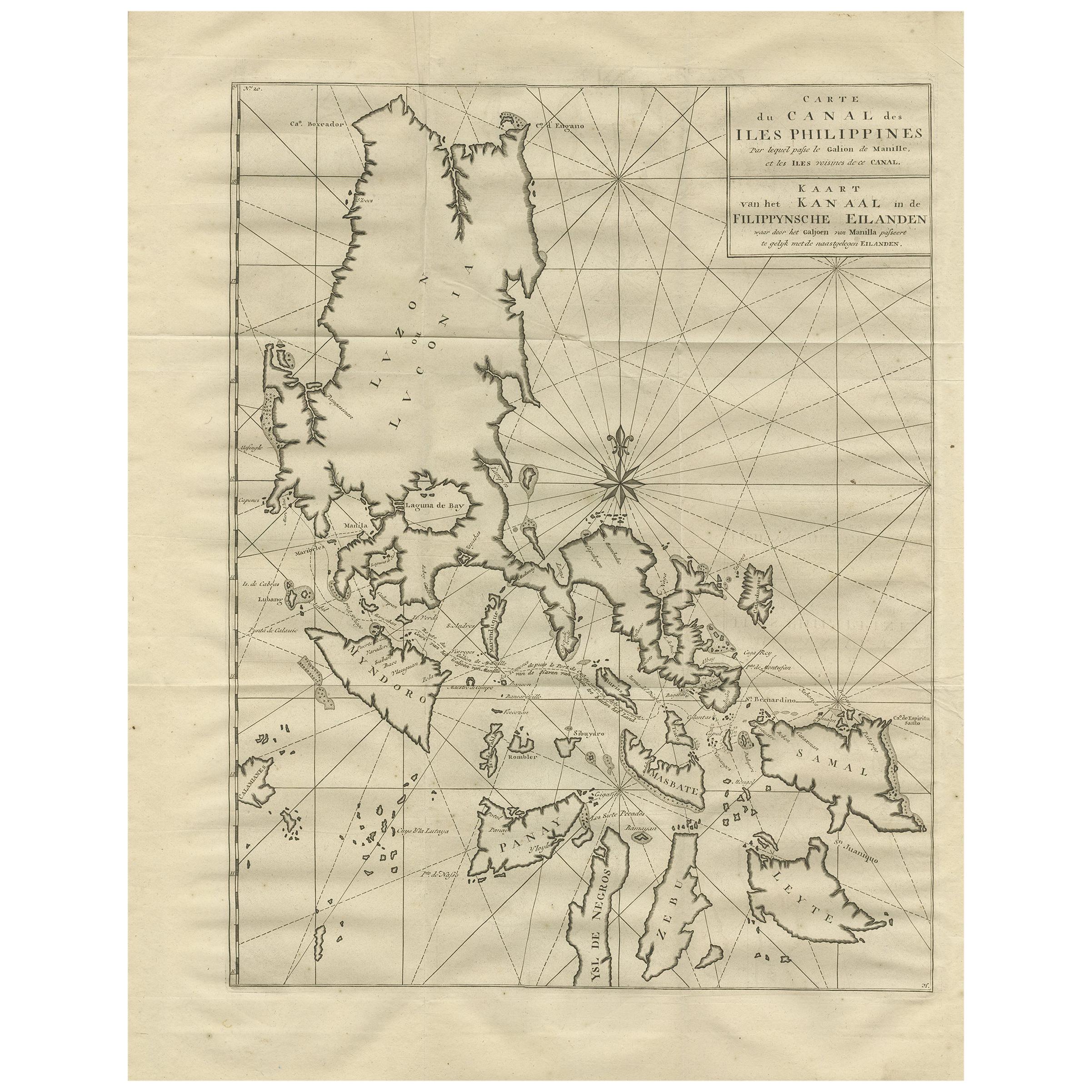 Carte ancienne des Philippines par Anson (1749) en vente
