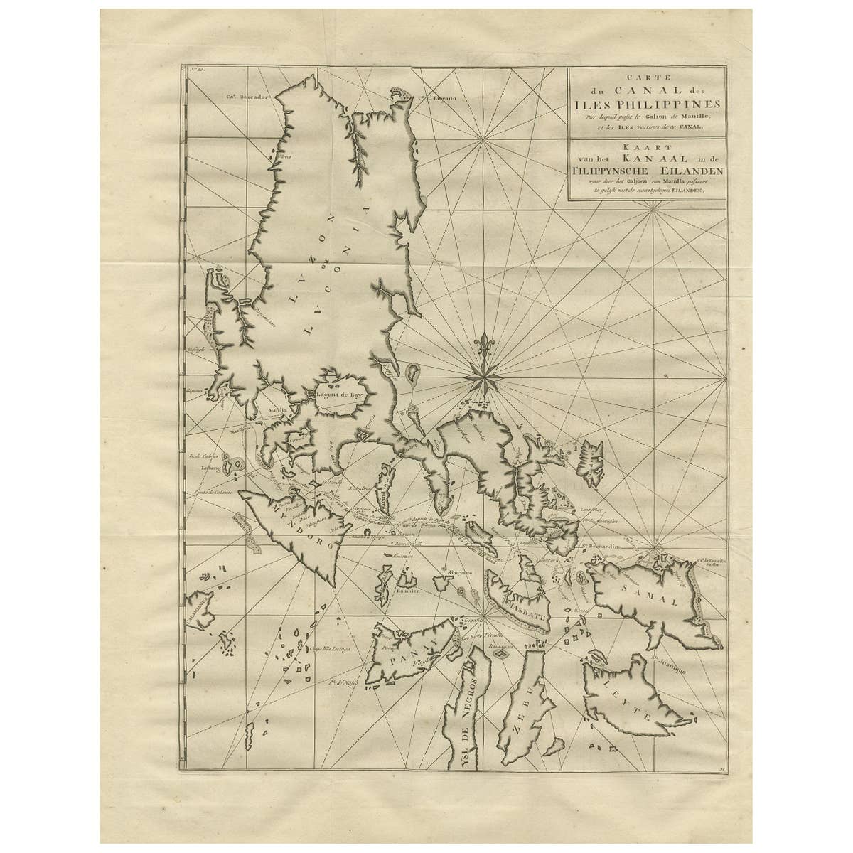 Antique Map of the Philippines by Anson, 1749