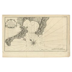 Carte ancienne du port de Zihuatanejo au Mexique, vers 1740
