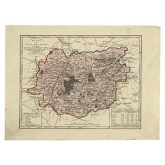 Antike Karte der Provinz Brabant in Belgien von Veelwaard, um 1840